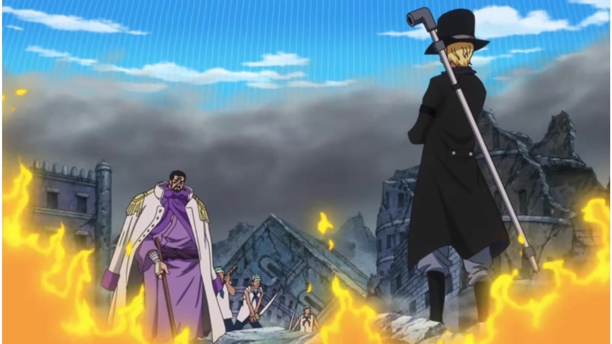 A Big Collision! Chief of Staff - Sabo vs. Admiral Fujitora!